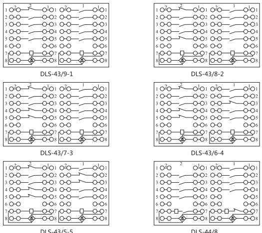 DLS-43/8-2雙位置繼電器內部連接線圖片2